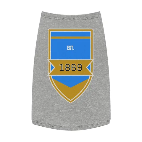 Dillard 1869 Azure & Gold Grid Pet Tank Top — front view