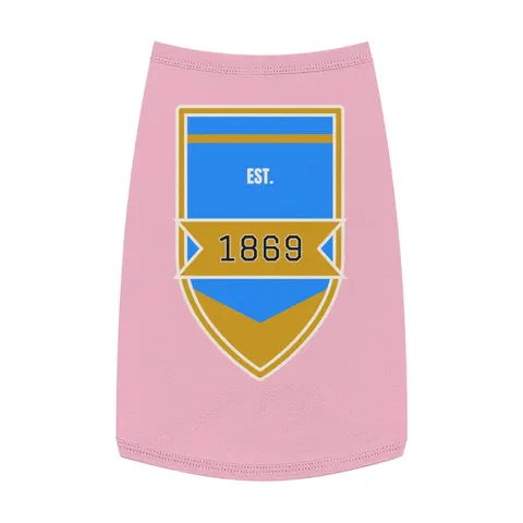 Dillard 1869 Azure & Gold Grid Pet Tank Top — front view
