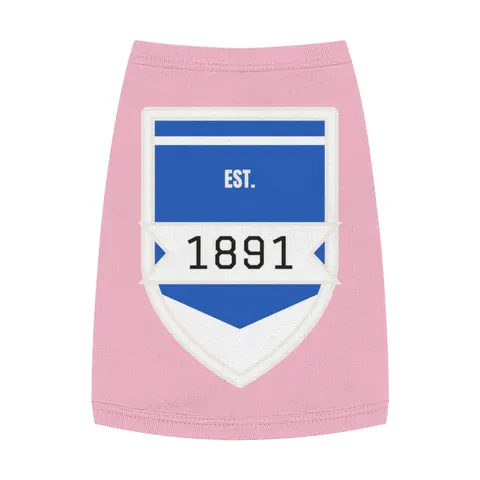 Elizabeth City State 1891 Blue & White Pet Tank Top — front view