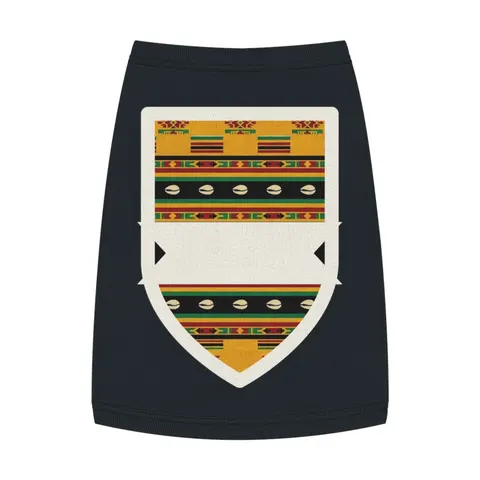 Faith Flag Afro-Spiritual Cowrie & Kente Pet Tank Top — front view
