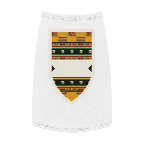 Faith Flag Afro-Spiritual Cowrie & Kente Pet Tank Top — front view