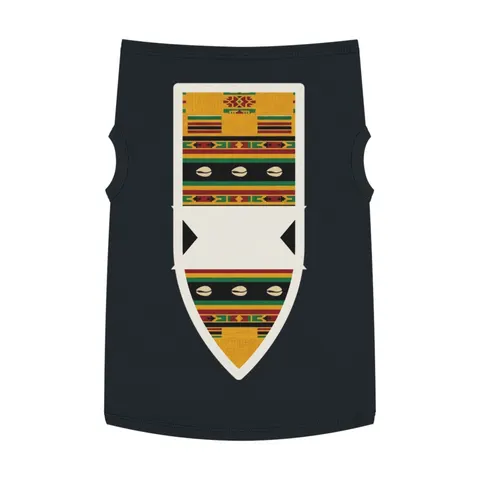 Faith Flag Afro-Spiritual Cowrie & Kente Pet Tank Top — front view