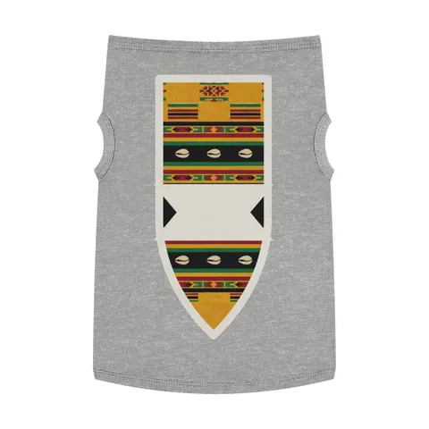 Faith Flag Afro-Spiritual Cowrie & Kente Pet Tank Top — front view