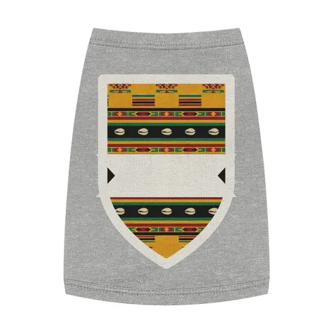 Faith Flag Afro-Spiritual Cowrie & Kente Pet Tank Top — front view