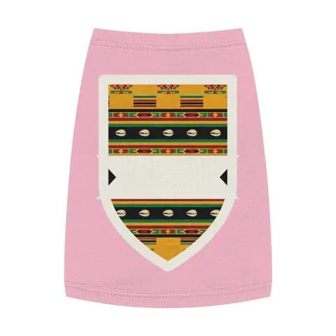 Faith Flag Afro-Spiritual Cowrie & Kente Pet Tank Top — front view