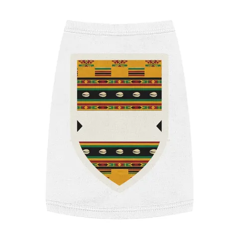 Faith Flag Afro-Spiritual Cowrie & Kente Pet Tank Top — front view