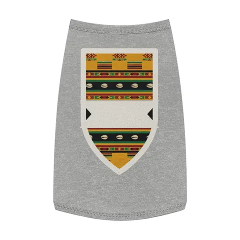 Faith Flag Afro-Spiritual Cowrie & Kente Pet Tank Top — front view