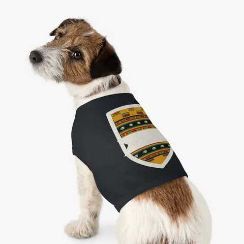 Faith Flag Afro-Spiritual Cowrie & Kente Pet Tank Top — other view