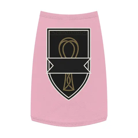 Faith Flag Ankh Gold on Black Pet Tank Top — front view