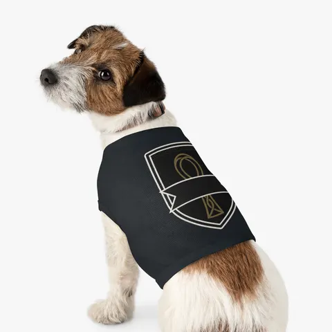 Faith Flag Ankh Gold on Black Pet Tank Top — other view