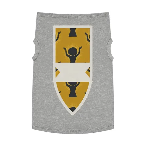 Faith Flag Black Woman in Praise Silhouette Pet Tank Top — front view