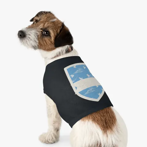 Faith Flag Dove on Sky Blue Pet Tank Top — other view
