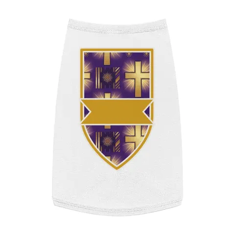 Faith Flag Praise Purple & Gold Cross Pet Tank Top — front view