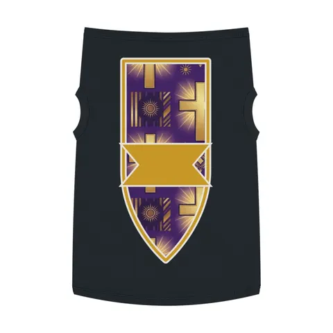 Faith Flag Praise Purple & Gold Cross Pet Tank Top — front view