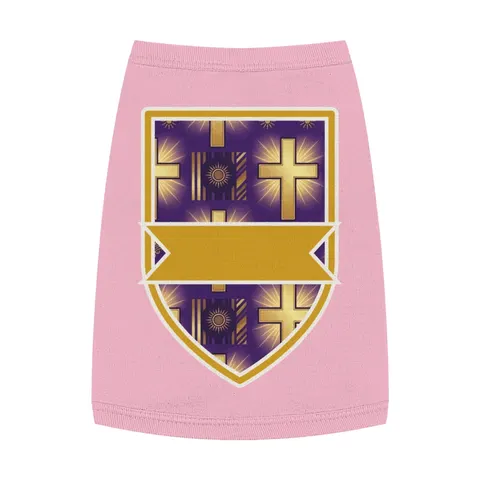 Faith Flag Praise Purple & Gold Cross Pet Tank Top — front view