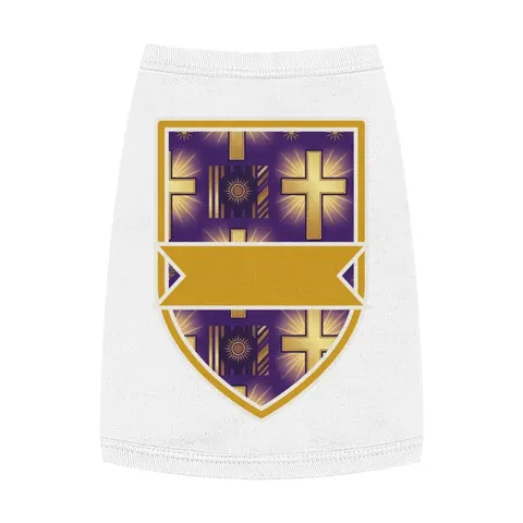 Faith Flag Praise Purple & Gold Cross Pet Tank Top — front view