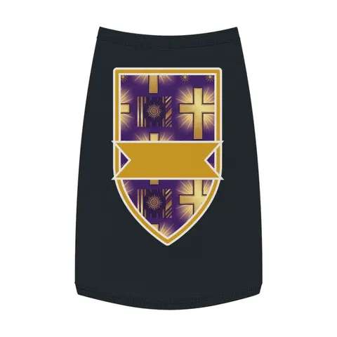 Faith Flag Praise Purple & Gold Cross Pet Tank Top — front view