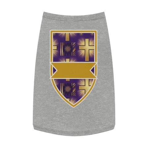 Faith Flag Praise Purple & Gold Cross Pet Tank Top — front view