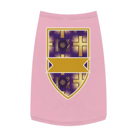 Faith Flag Praise Purple & Gold Cross Pet Tank Top — front view