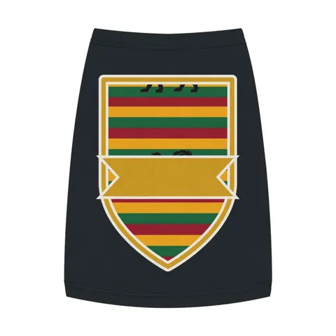 Rasta Flag Red Gold Green with Black Lion Pet Tank Top — front view