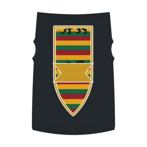 Rasta Flag Red Gold Green with Black Lion Pet Tank Top — front view