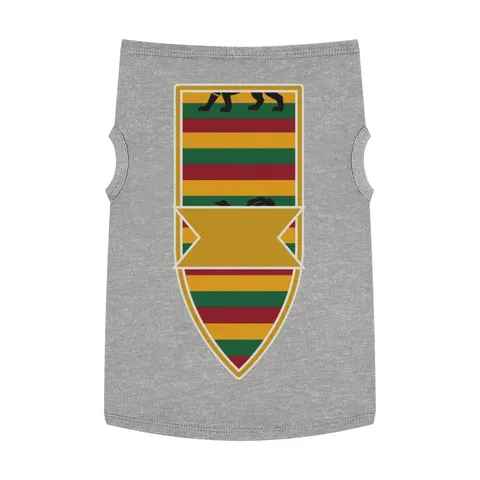 Rasta Flag Red Gold Green with Black Lion Pet Tank Top — front view