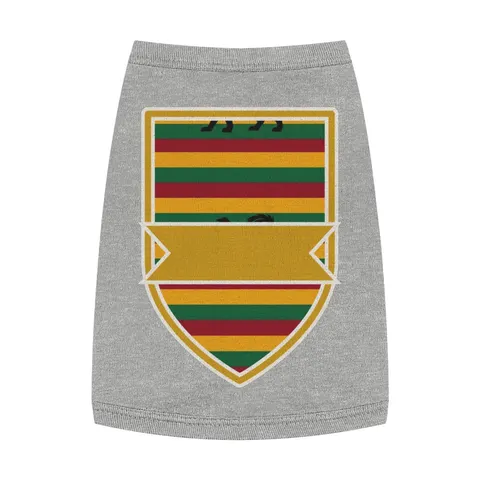 Rasta Flag Red Gold Green with Black Lion Pet Tank Top — front view