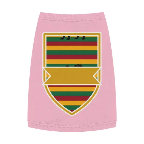 Rasta Flag Red Gold Green with Black Lion Pet Tank Top — front view