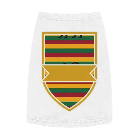 Rasta Flag Red Gold Green with Black Lion Pet Tank Top — front view