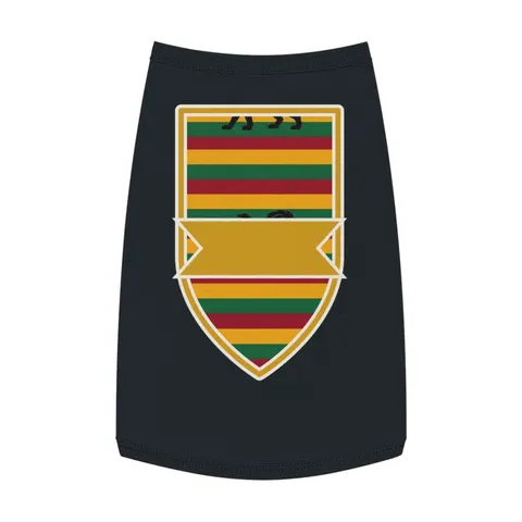 Rasta Flag Red Gold Green with Black Lion Pet Tank Top — front view