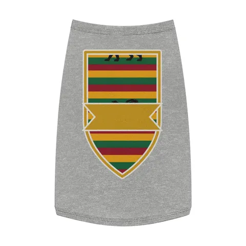 Rasta Flag Red Gold Green with Black Lion Pet Tank Top — front view