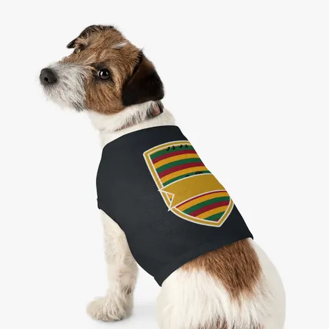 Rasta Flag Red Gold Green with Black Lion Pet Tank Top — other view