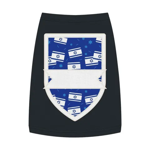 Faith Flag Blue & White Star Emblem Pet Tank Top — front view
