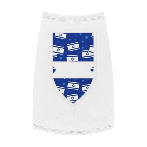 Faith Flag Blue & White Star Emblem Pet Tank Top — front view
