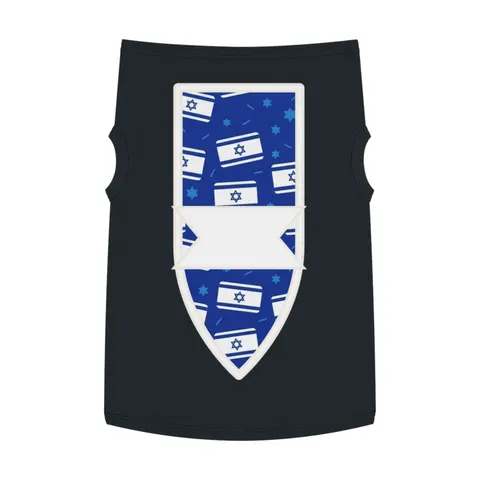 Faith Flag Blue & White Star Emblem Pet Tank Top — front view