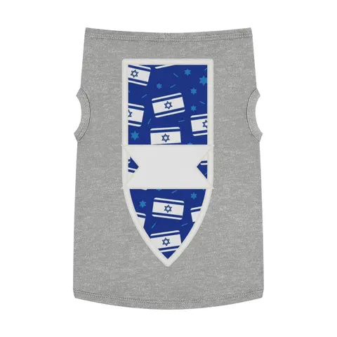Faith Flag Blue & White Star Emblem Pet Tank Top — front view
