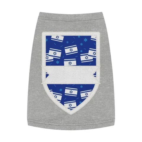 Faith Flag Blue & White Star Emblem Pet Tank Top — front view
