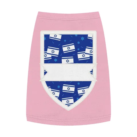 Faith Flag Blue & White Star Emblem Pet Tank Top — front view
