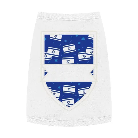 Faith Flag Blue & White Star Emblem Pet Tank Top — front view