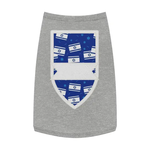 Faith Flag Blue & White Star Emblem Pet Tank Top — front view