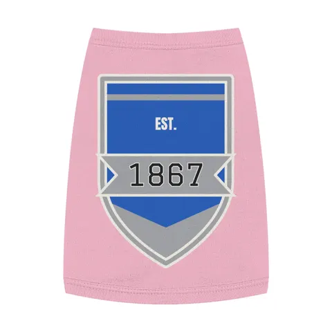 Fayetteville State 1867 Blue & Silver Pet Tank Top — front view