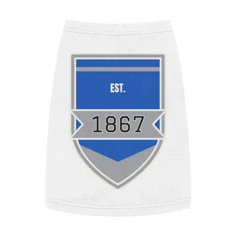 Fayetteville State 1867 Blue & Silver Pet Tank Top — front view