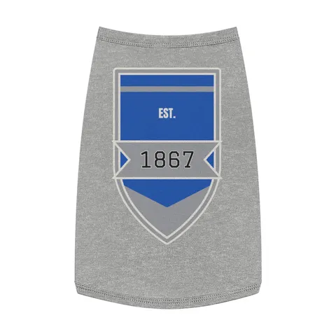 Fayetteville State 1867 Blue & Silver Pet Tank Top — front view