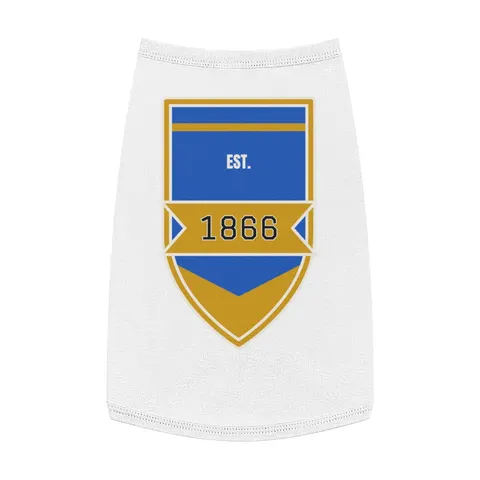Fisk 1866 Blue & Gold Pet Tank Top — front view