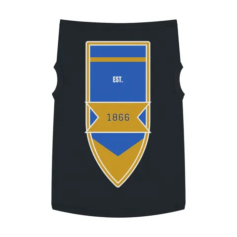 Fisk 1866 Blue & Gold Pet Tank Top — front view