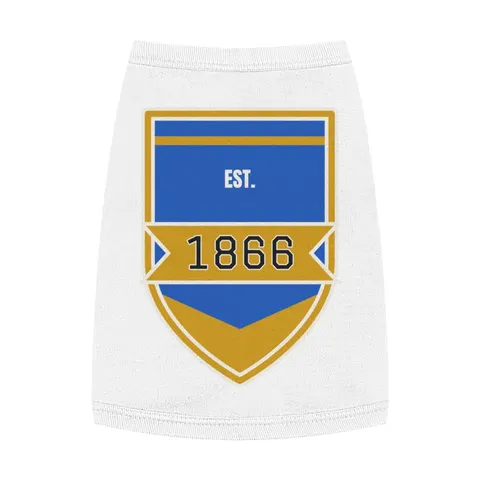 Fisk 1866 Blue & Gold Pet Tank Top — front view