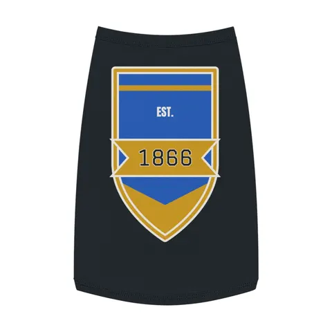 Fisk 1866 Blue & Gold Pet Tank Top — front view