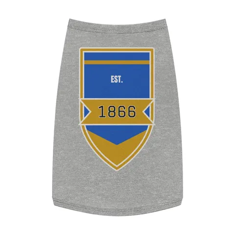 Fisk 1866 Blue & Gold Pet Tank Top — front view