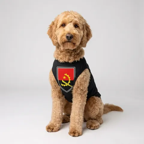 Angola Red Black & Emblem Pet Tank Top
