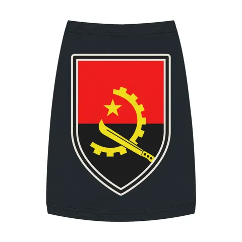 Angola Red Black & Emblem Pet Tank Top — front view